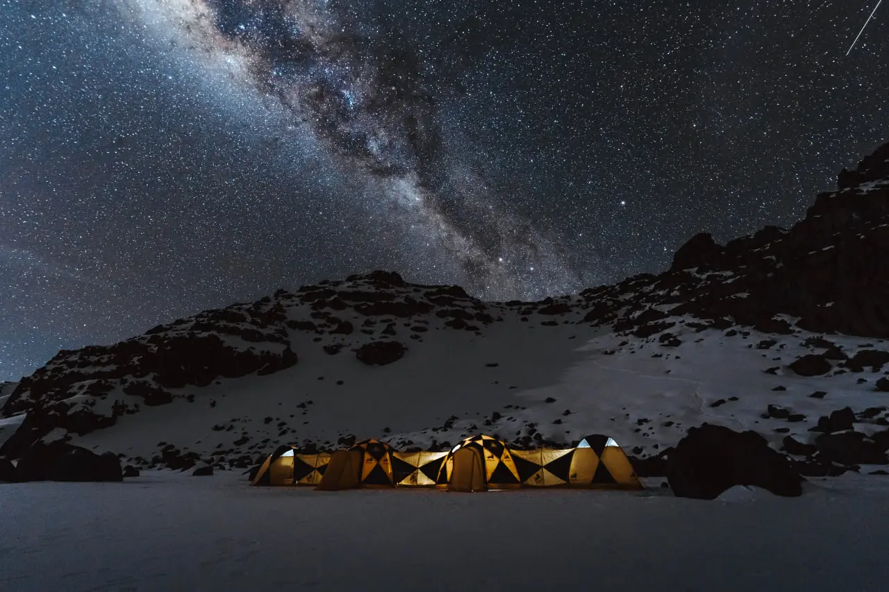 Kilimanjaro Travel premium walk-in tent in the Kilimanjaro crater